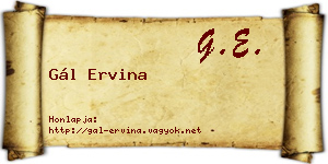 Gál Ervina névjegykártya